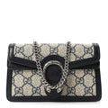GG Supreme Monogram Textured Dollar Calfskin Super Mini Dionysus Shoulder Bag Beige Blue