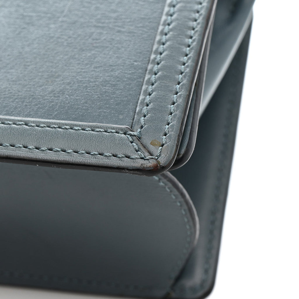 Calfskin Mini Barcelona Shoulder Bag Stone Blue