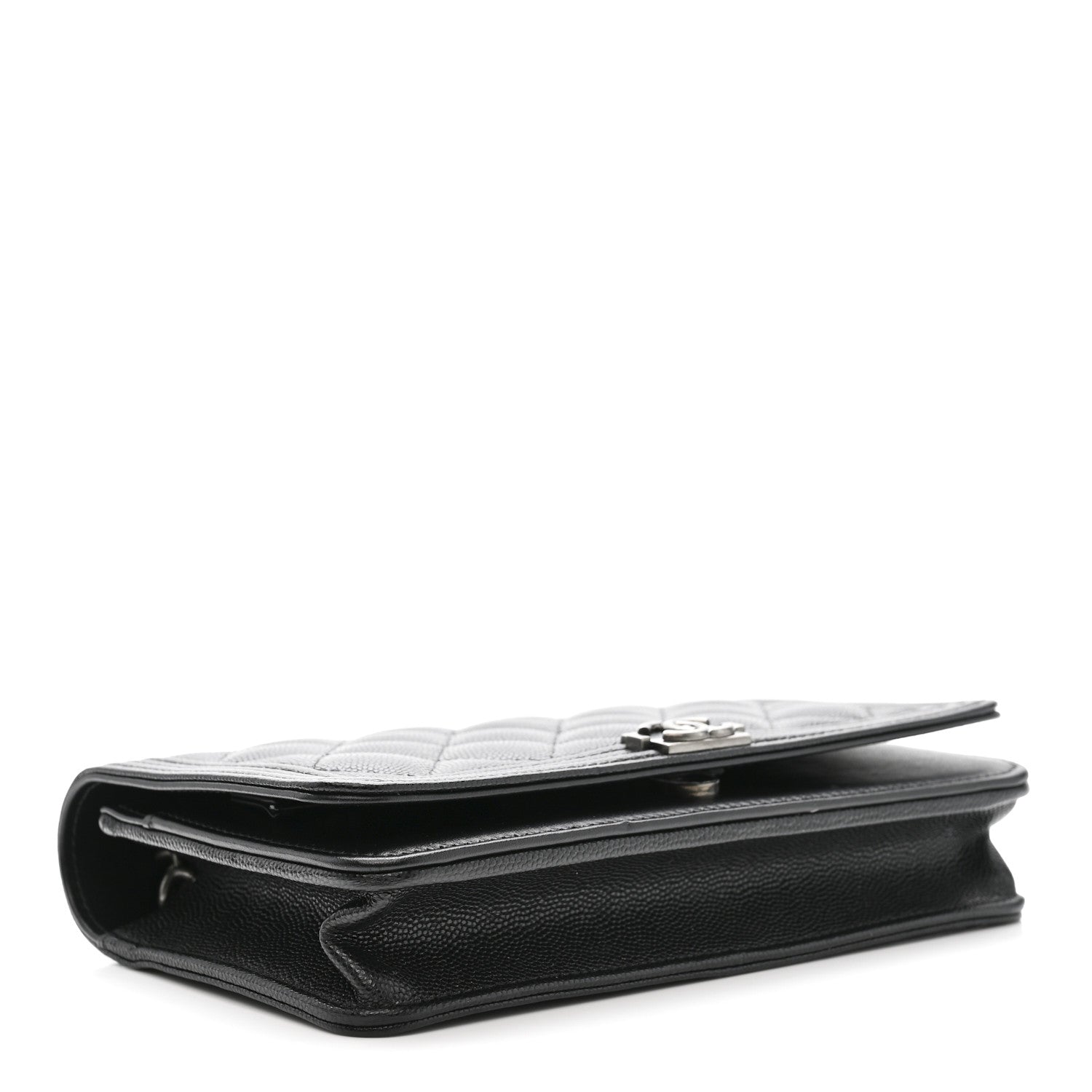 Caviar Quilted Boy Wallet On Chain WOC Black