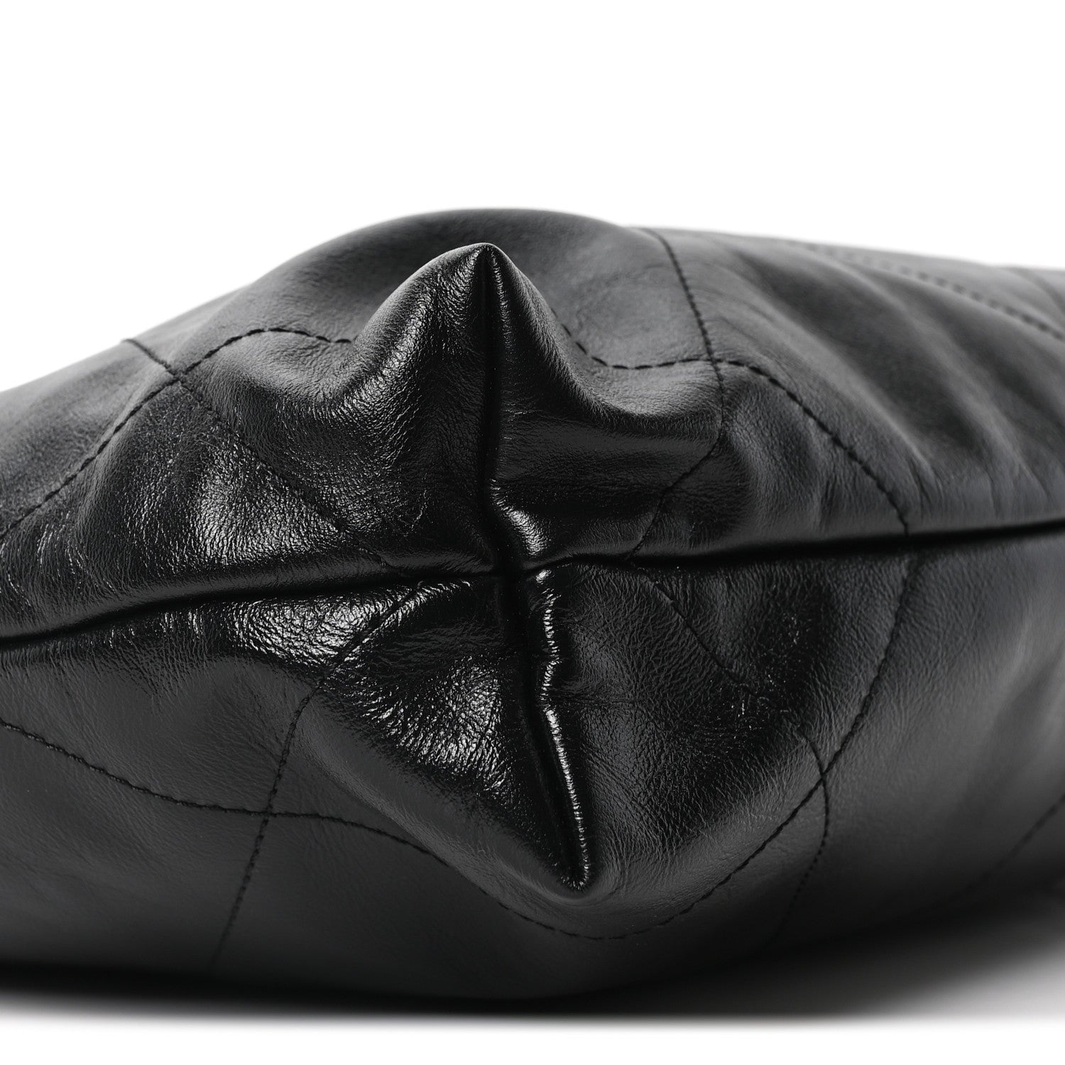 Shiny Calfskin Quilted Small Chanel 22 Black