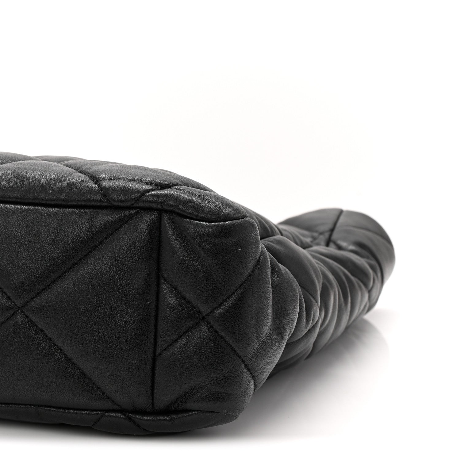 Lambskin Quilted Chanel 19 Shopping Bag Black