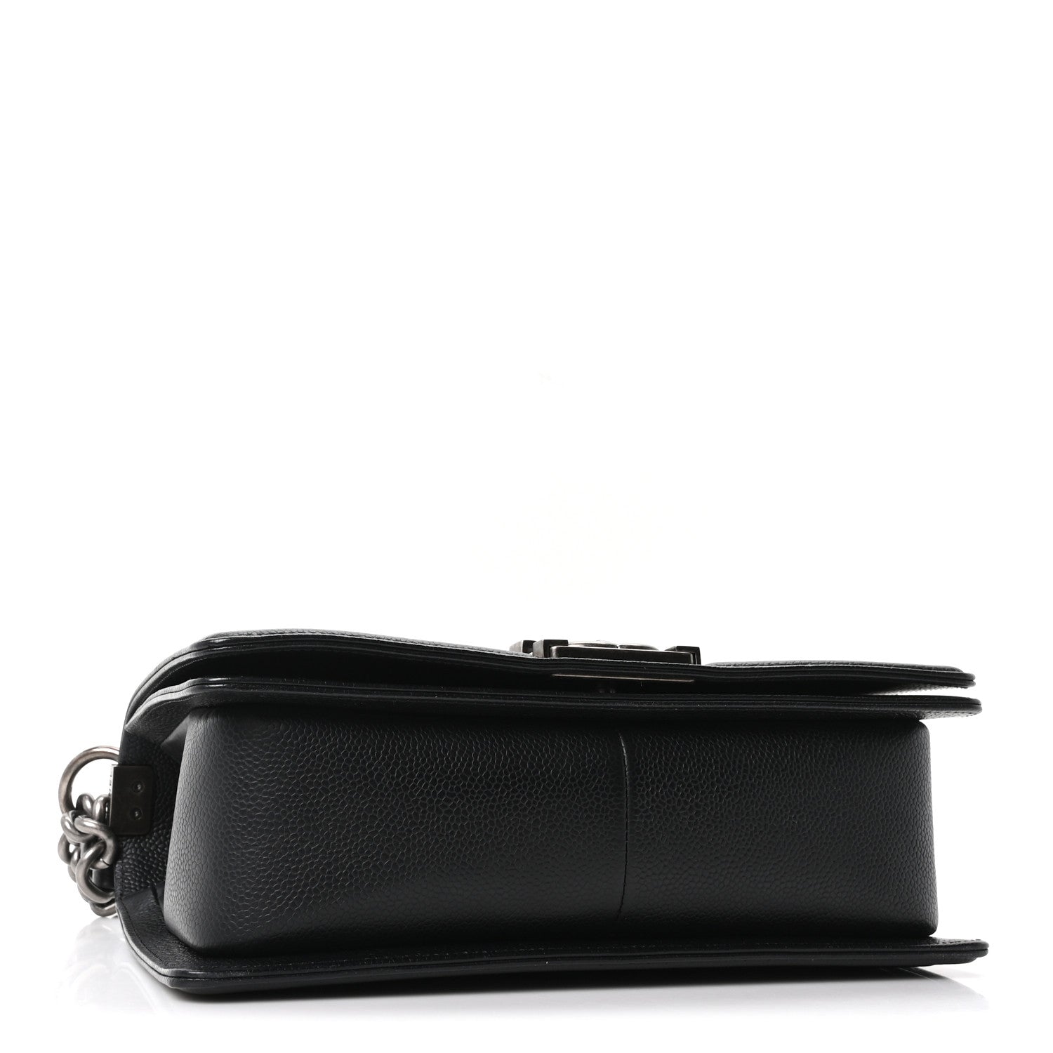 Caviar Chevron Quilted Medium Boy Flap Black