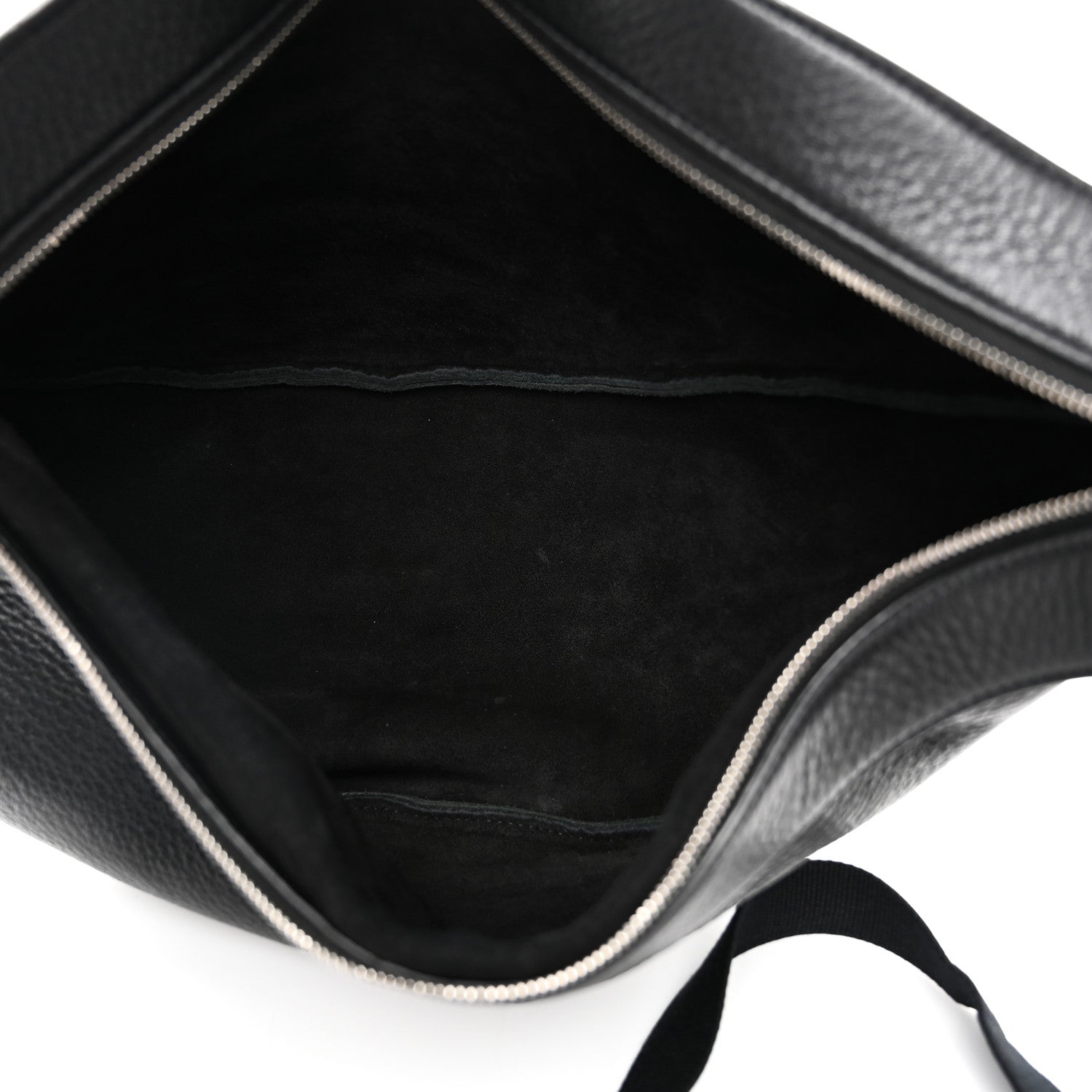 Grained Calfskin Large Slouchy Banana Bag Black