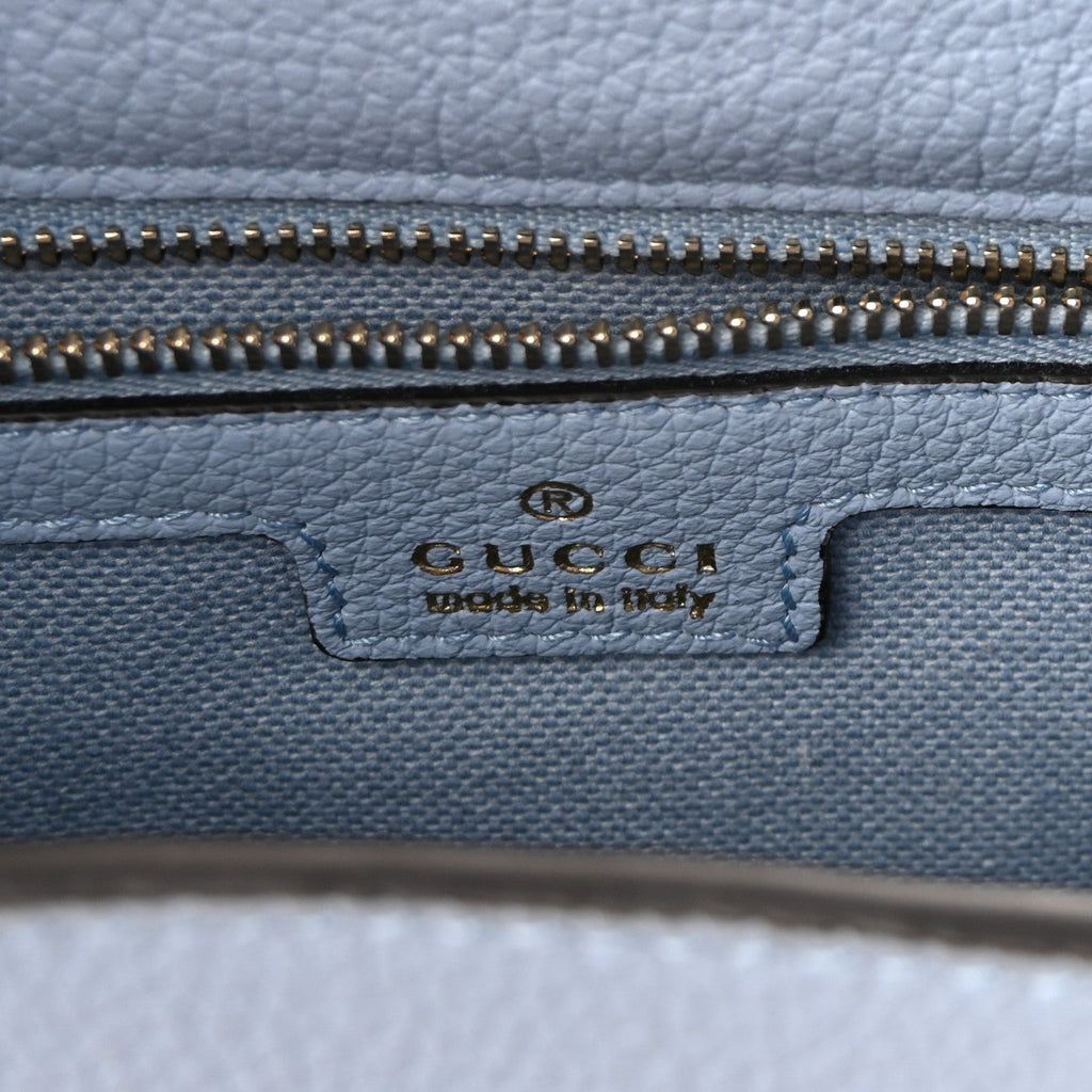 Grained Calfskin Web Medium Jackie 1961 Hobo Light Blue