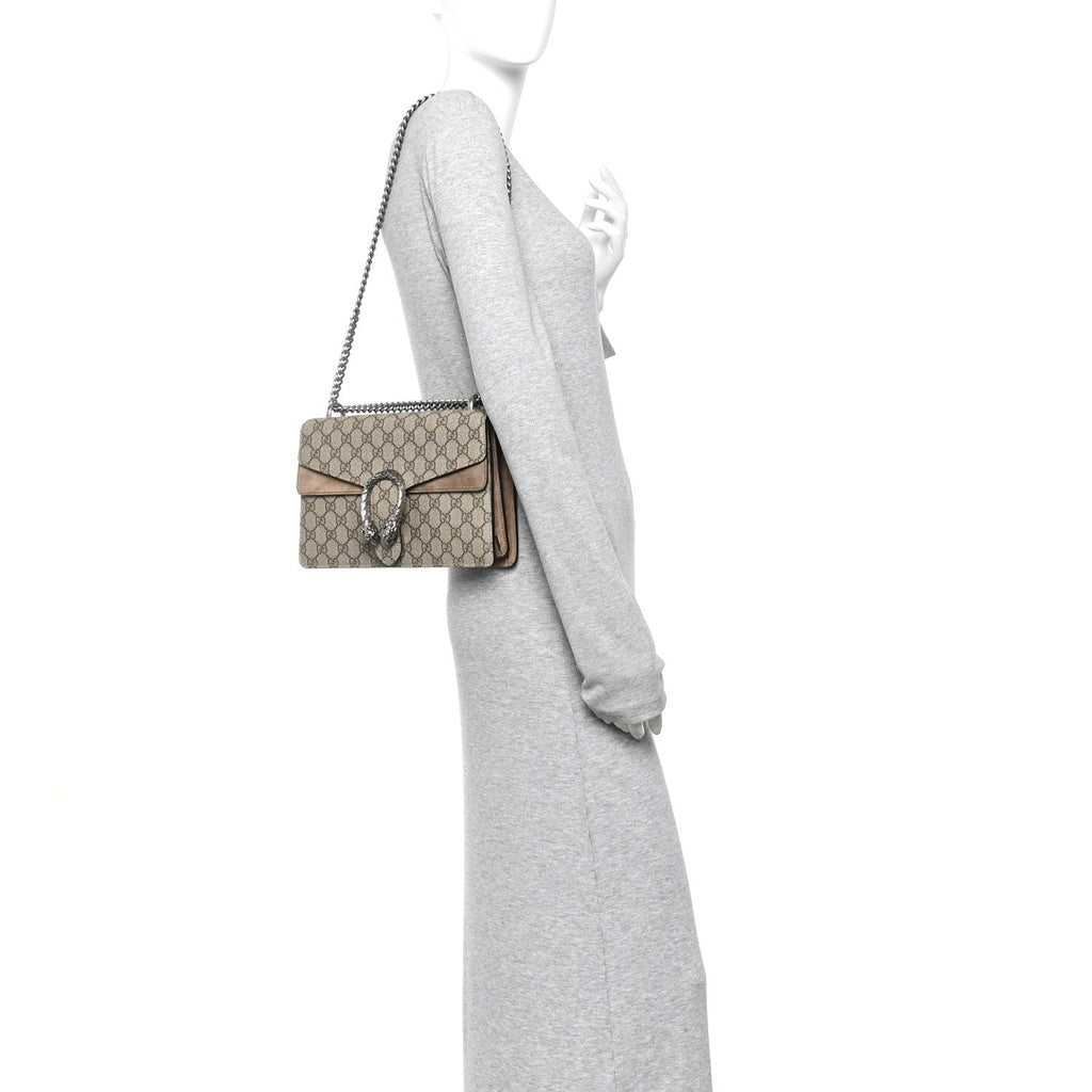 GG Supreme Monogram Small Dionysus Shoulder Bag Taupe