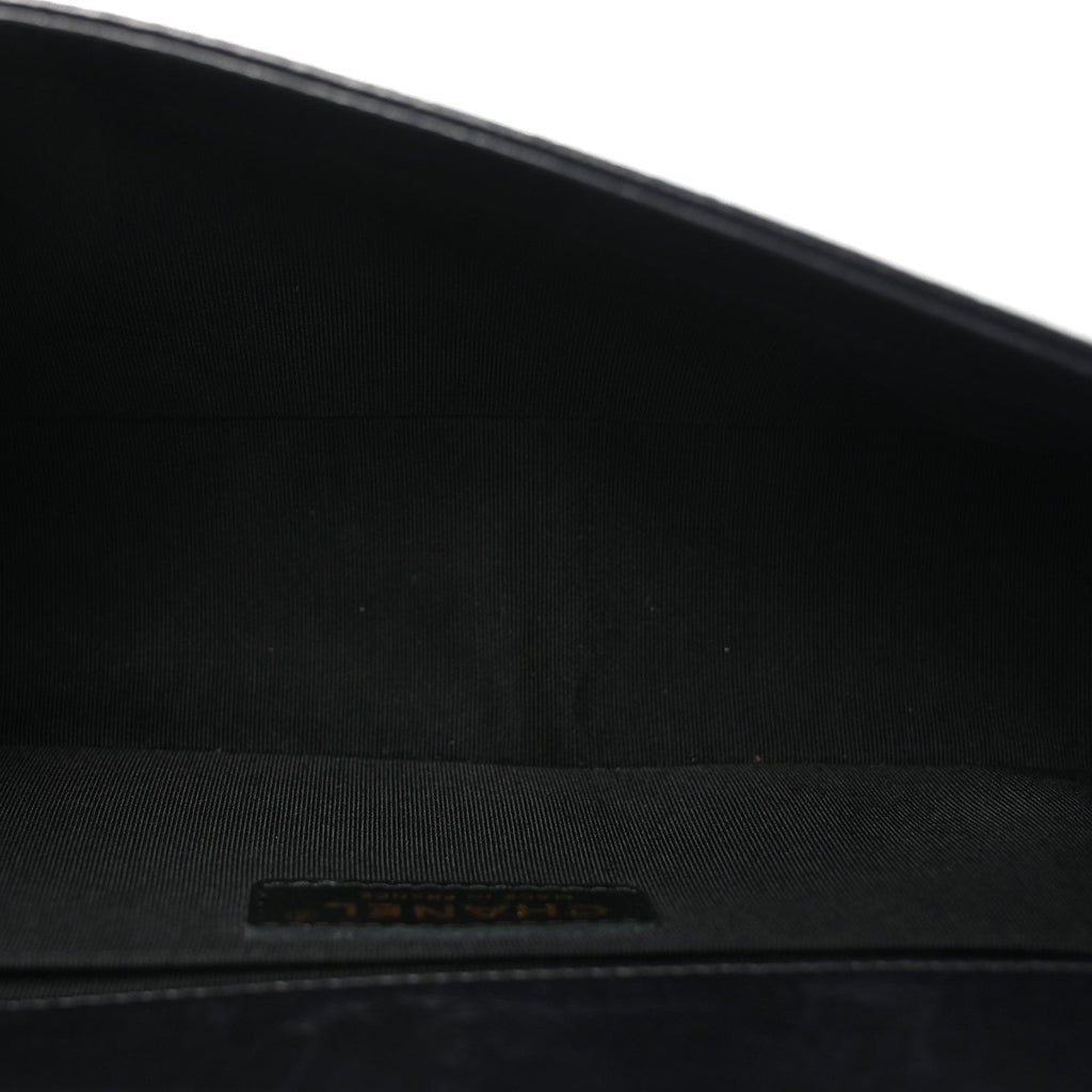 Lambskin Quilted Medium Boy Flap Black