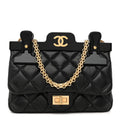 Aged Calfskin Quilted 2.55 Reissue Mini Hanger Flap Black