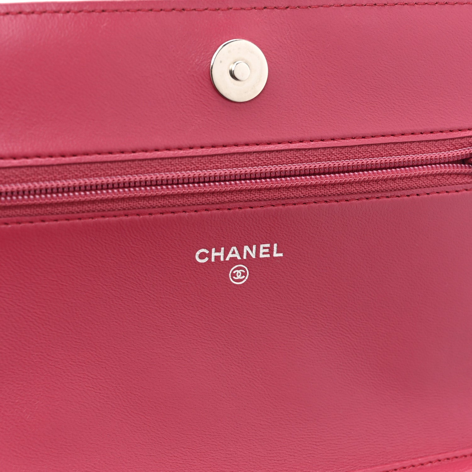 Lambskin Quilted Boy Wallet On Chain WOC Dark Fuchsia