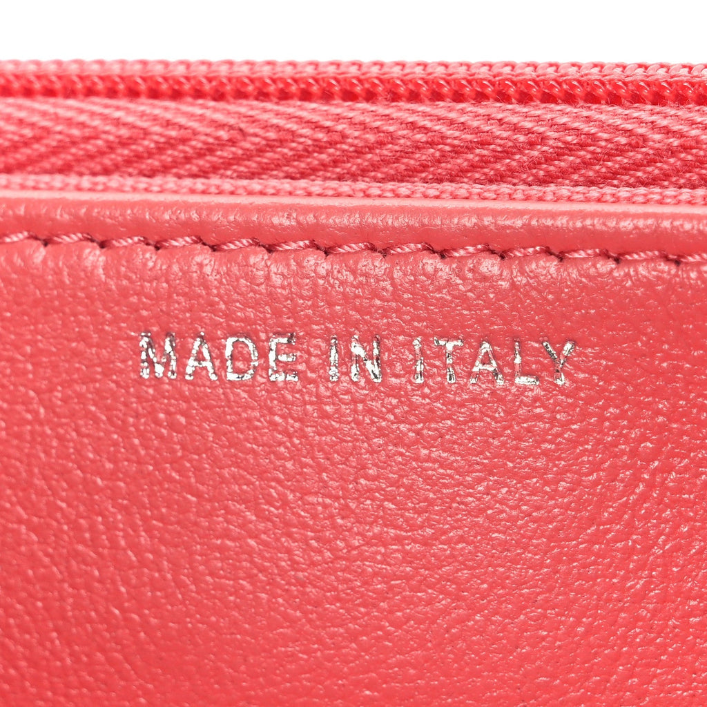 Lambskin Quilted Wallet On Chain WOC Pink