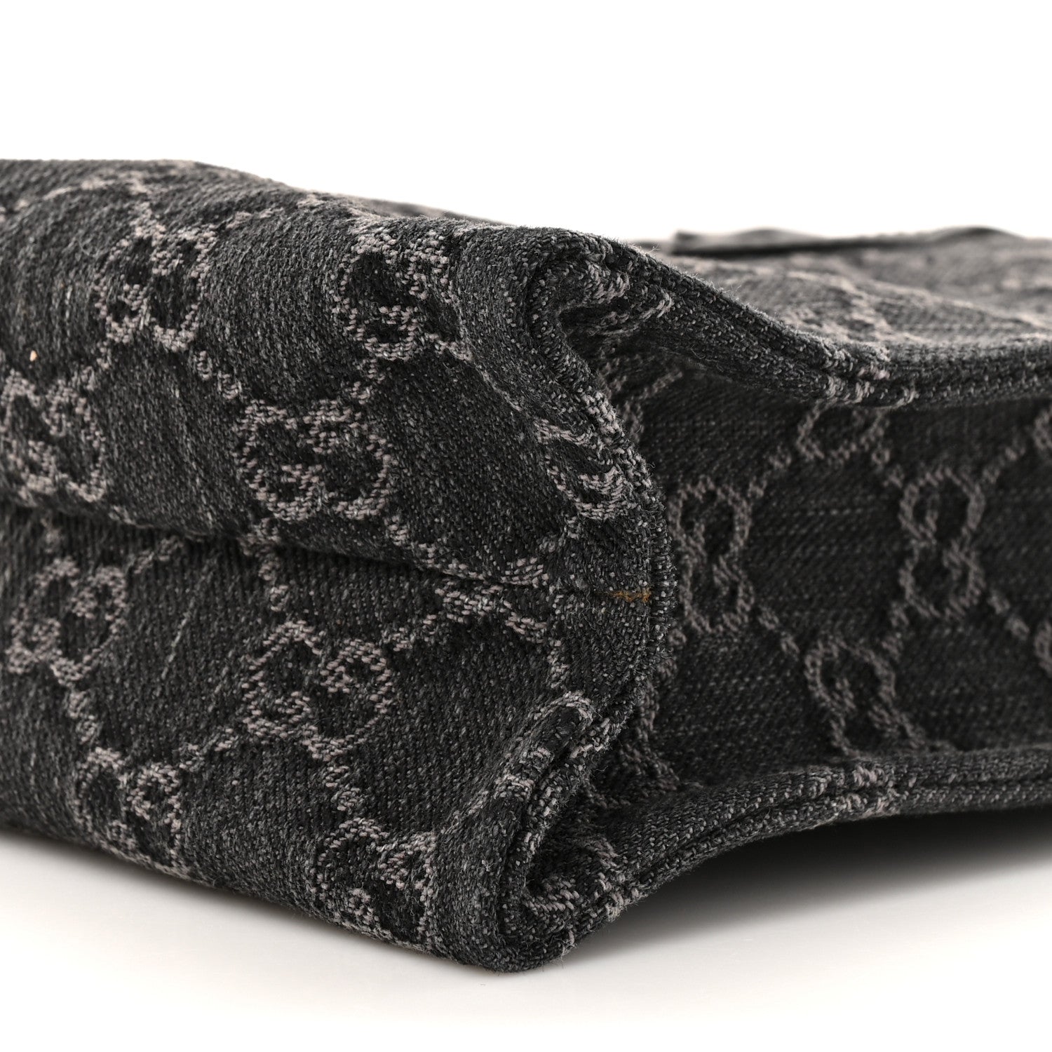 Denim GG Monogram Dollar Calfskin Mini Ophidia Tote Black Grey