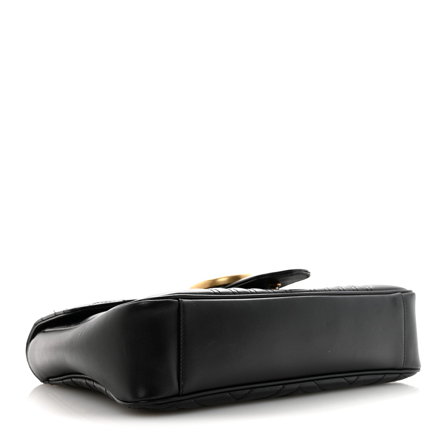 Calfskin Matelasse Medium GG Marmont Shoulder Bag Black