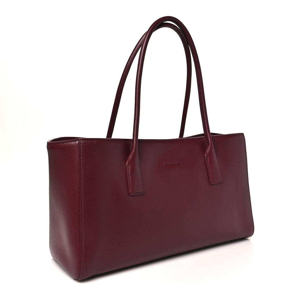 Calfskin Archetype Small Shopping Tote Dark Burgundy