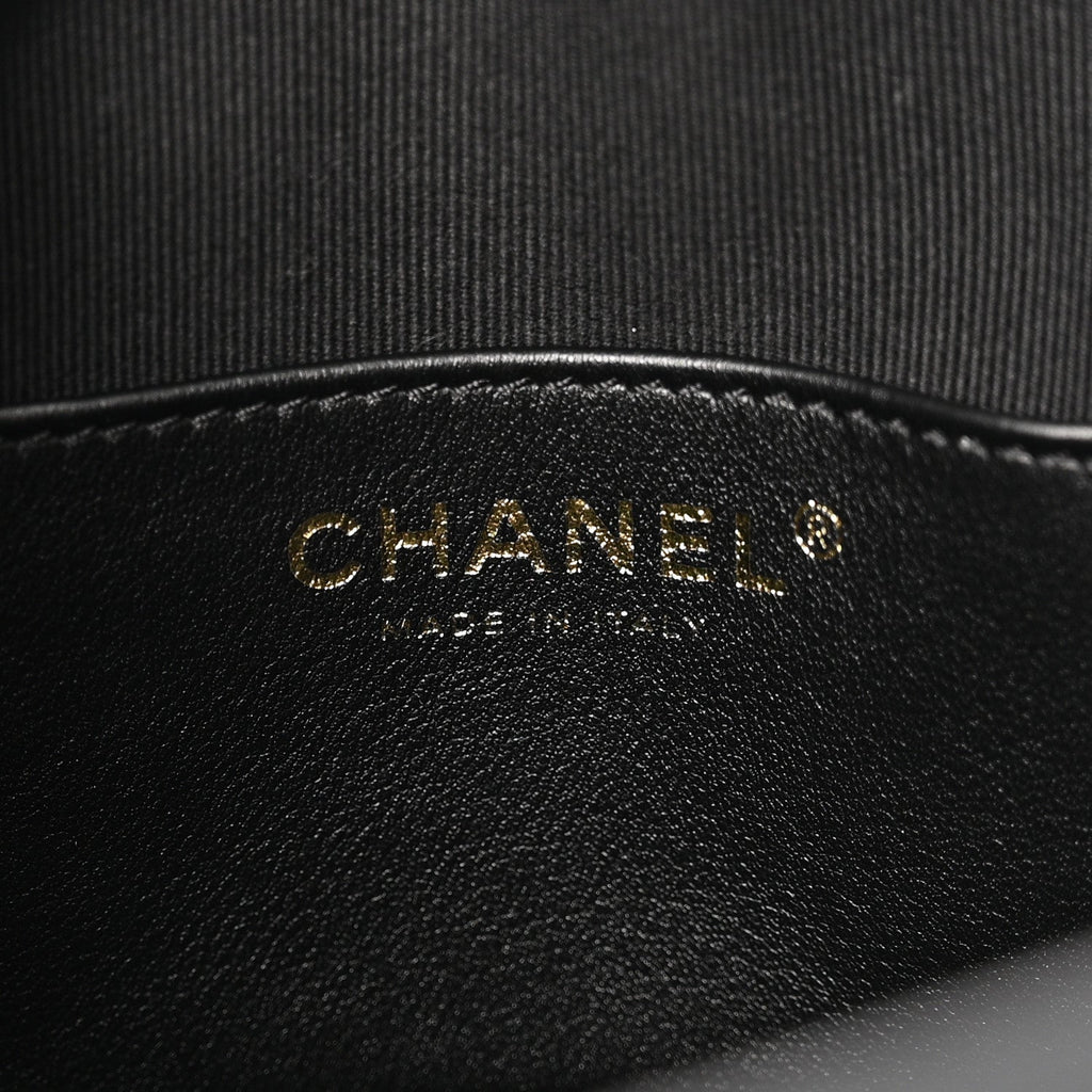 Suede Quilted Medium Chanel 25 Handbag Black