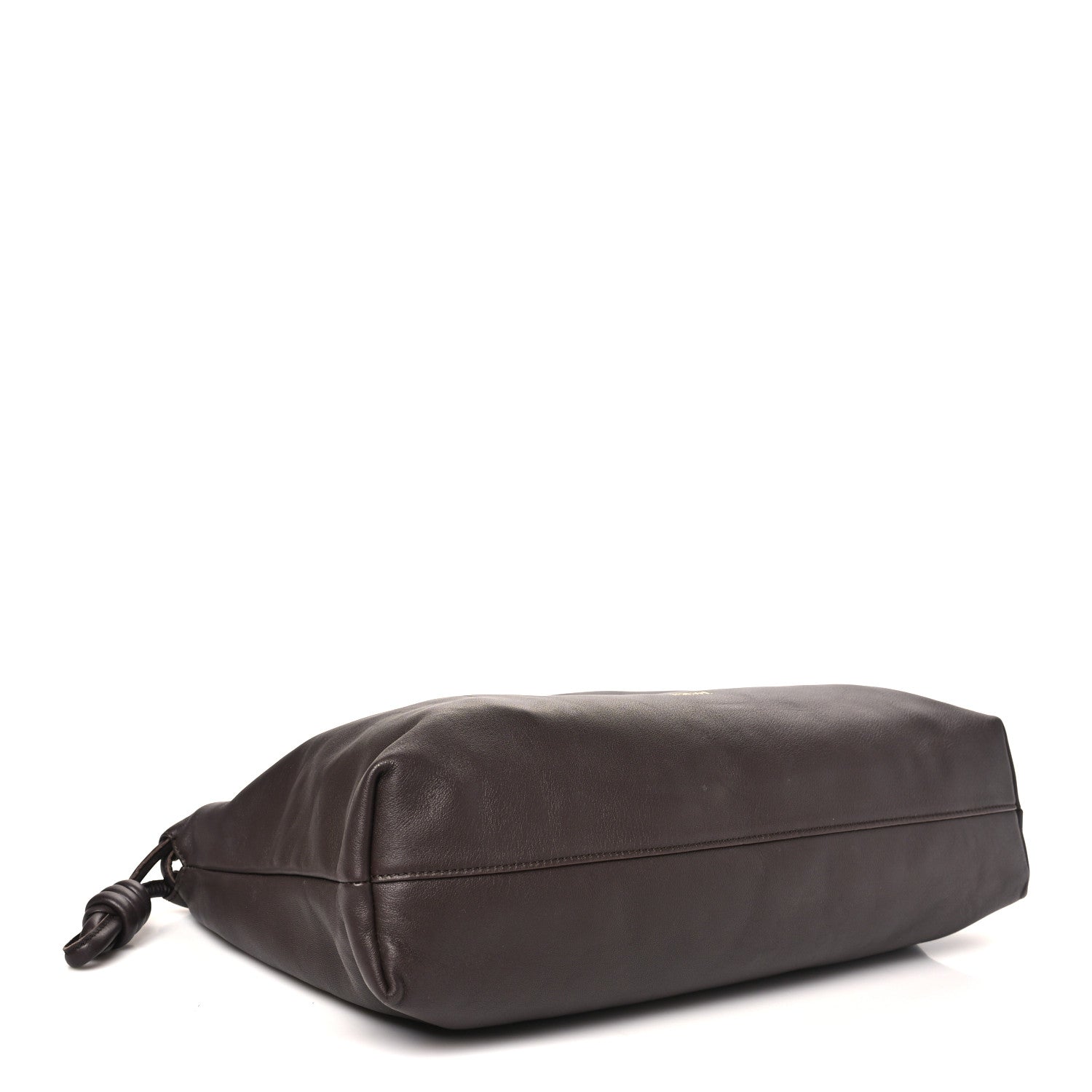 Mellow Nappa Donut Chain Large Flamenco Knot Clutch Dark Brownie
