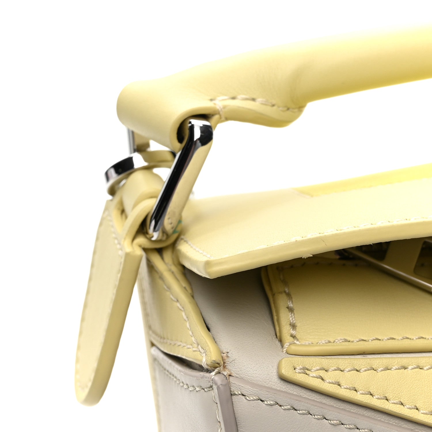 X ALBERS Nappa Calfskin Small Puzzle Bag Pale Grey Light Citrine