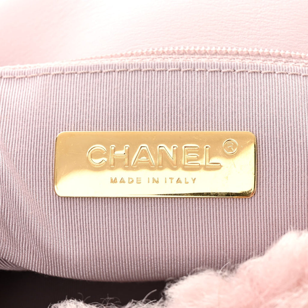 Shearling Sheepskin Medium Chanel 19 Flap Light Pink