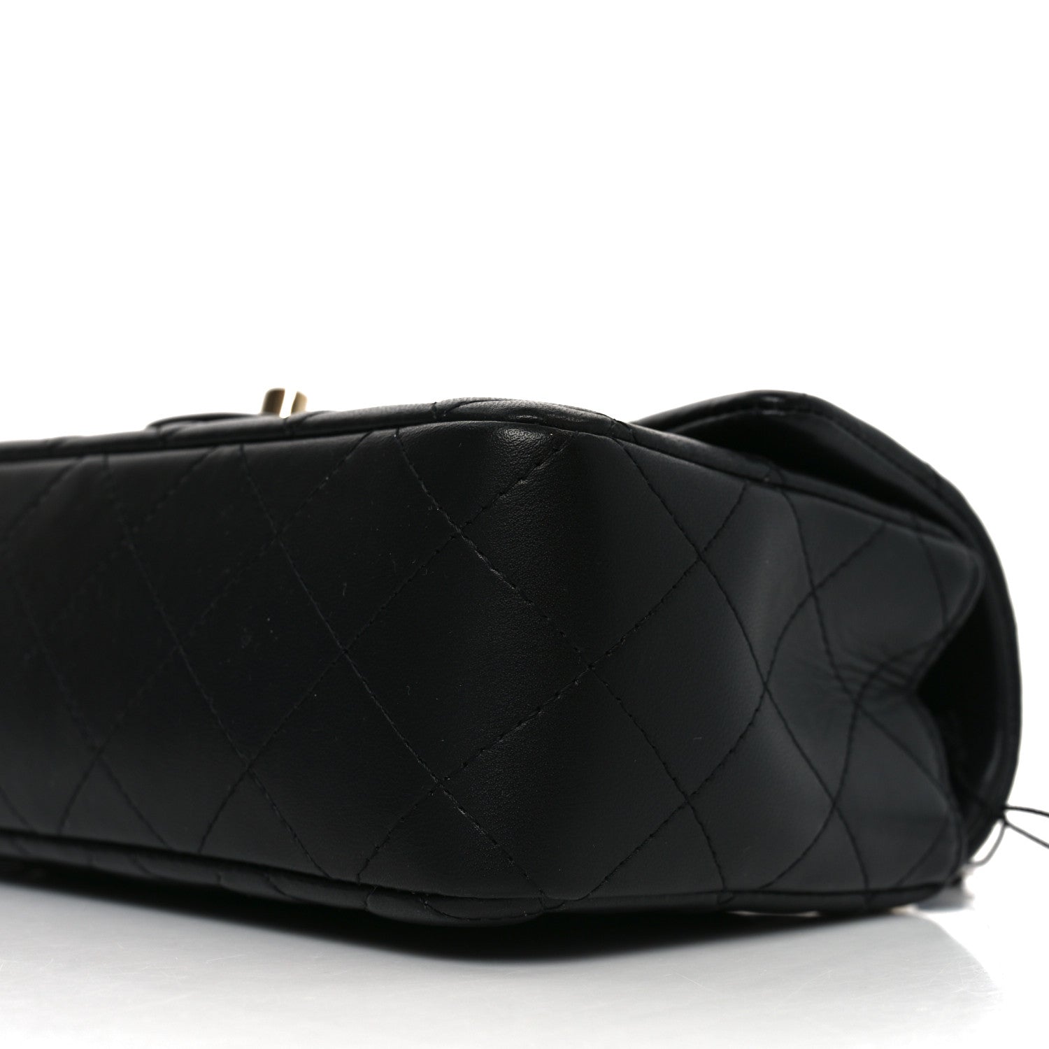 Lambskin Quilted Mini Rectangular Flap Black