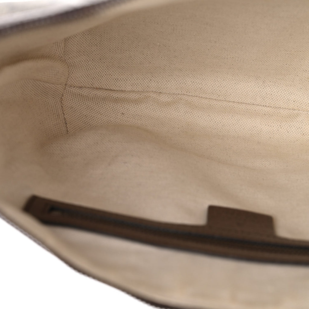 GG Supreme Monogram Web Small Ophidia Half Moon Hobo Brown