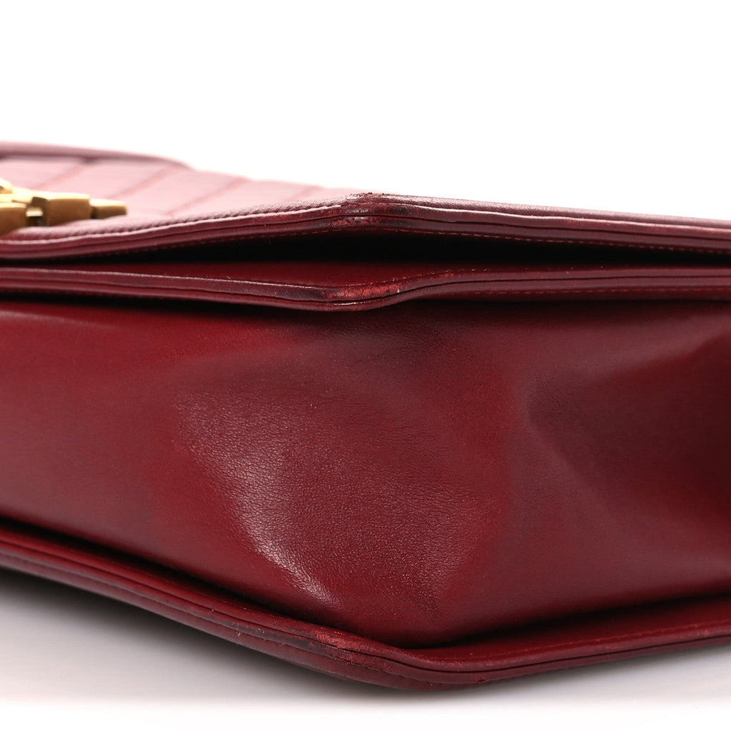 Lambskin Quilted New Medium Boy Flap Red