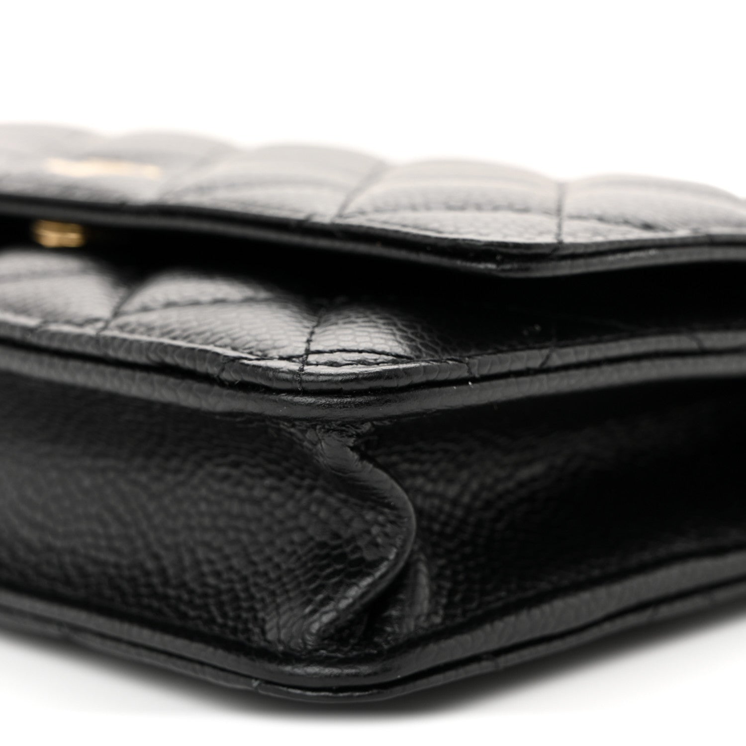 Caviar Quilted Wallet on Chain WOC Black