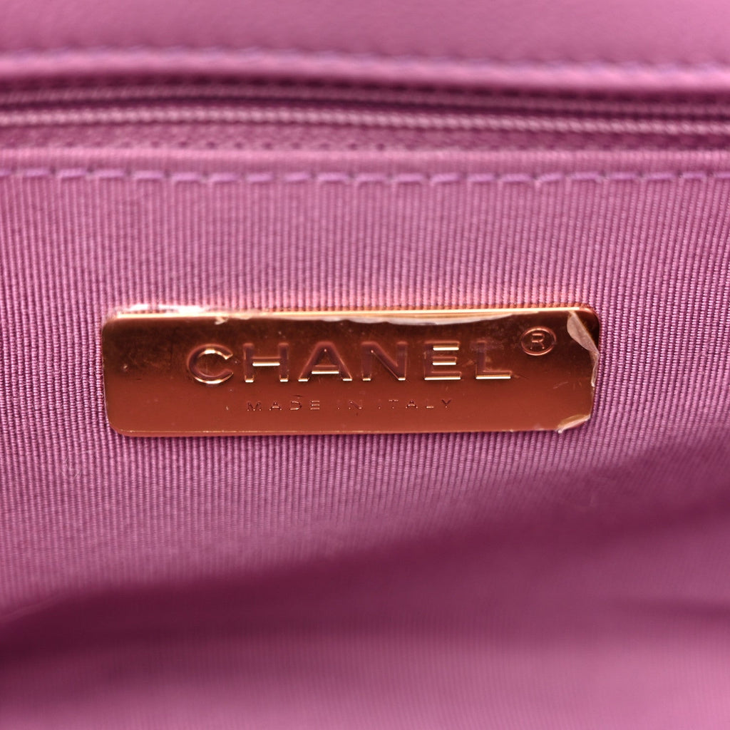 Goatskin Quilted Medium Chanel 19 Flap Purple