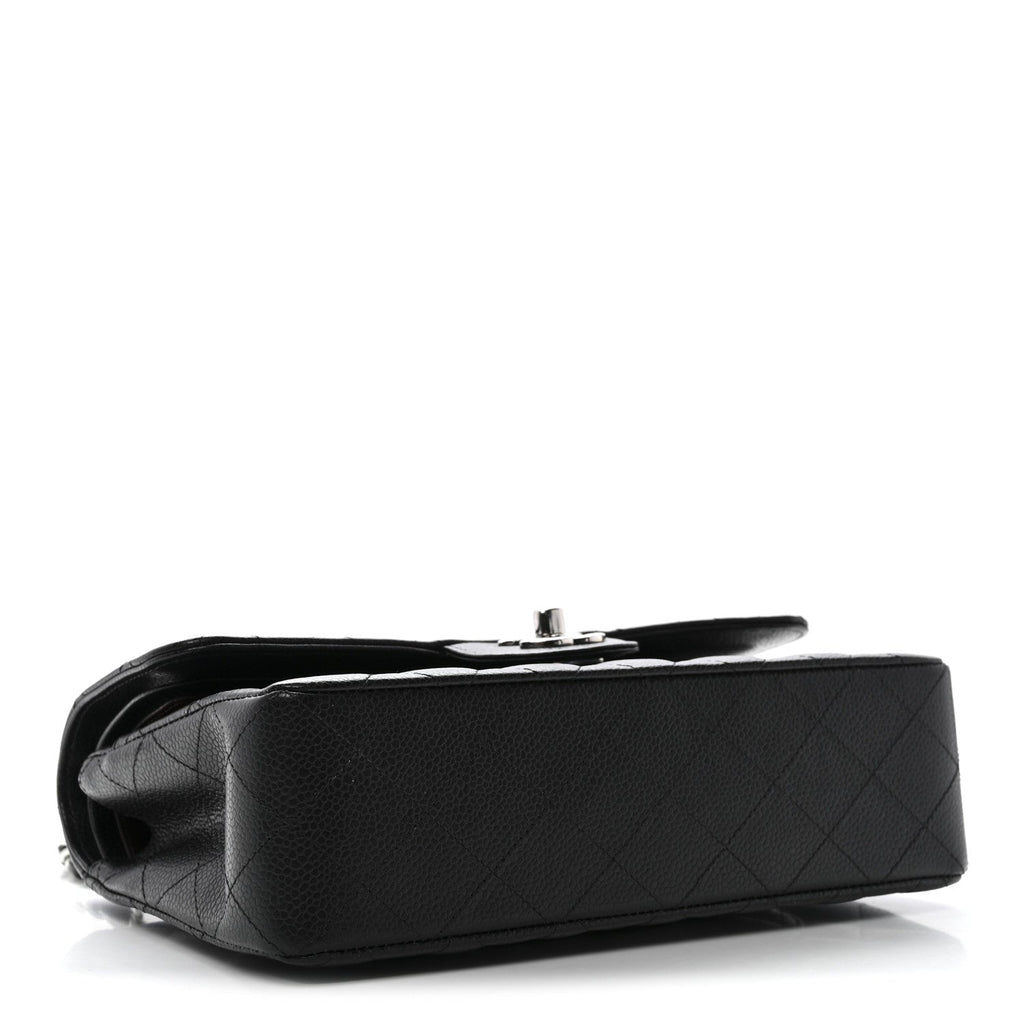 Caviar Quilted Small Double Flap Black