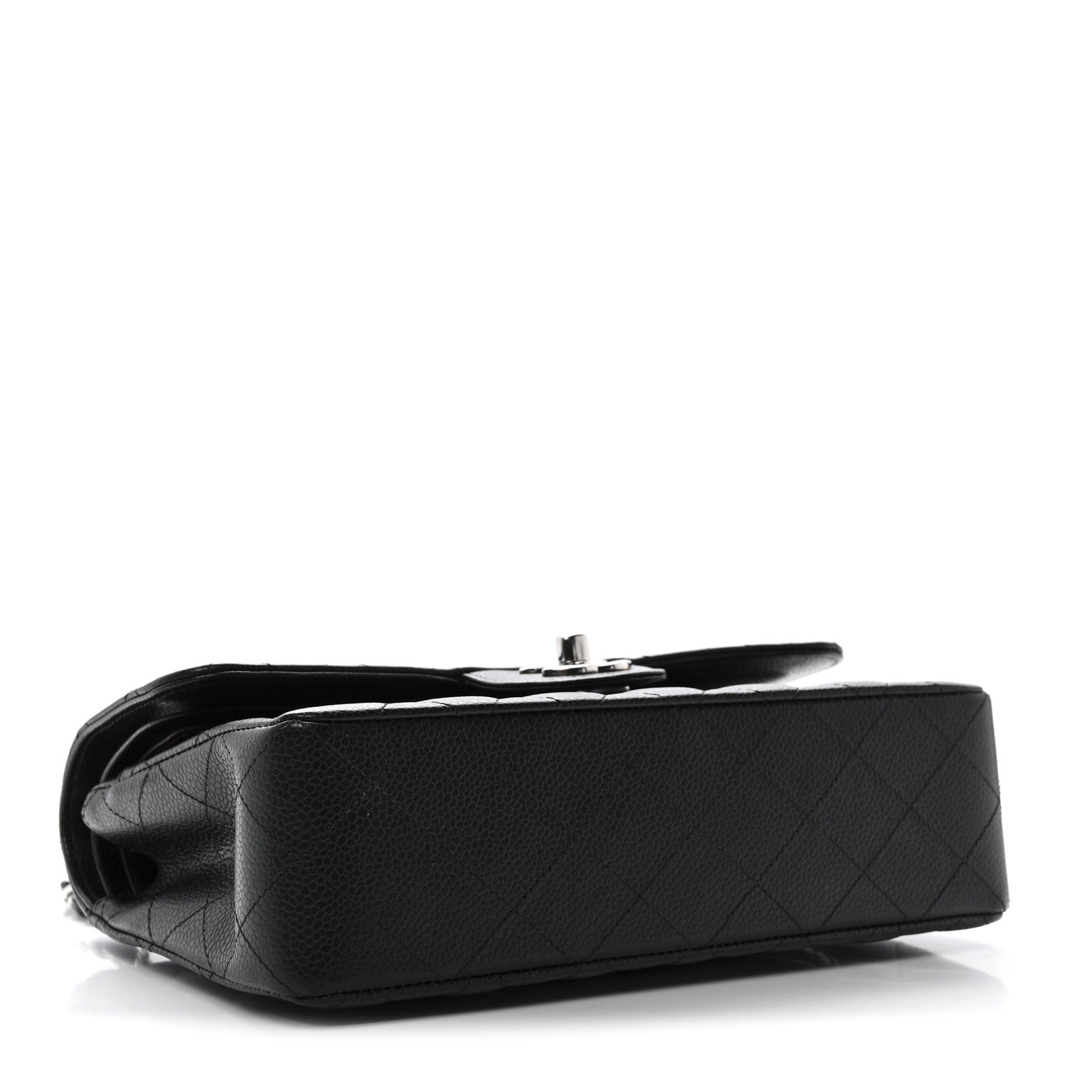 Caviar Quilted Small Double Flap Black