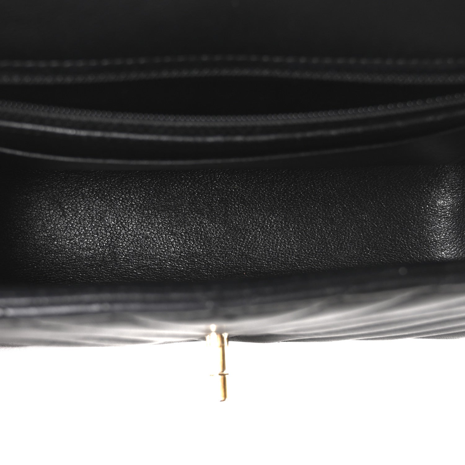 Lambskin Chevron Quilted Mini Rectangular Flap Black