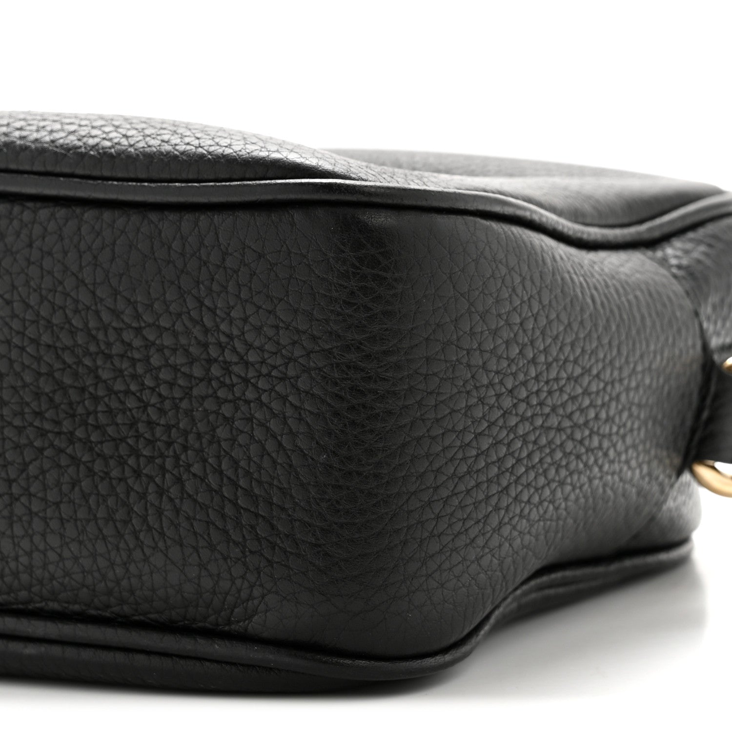 Pebbled Calfskin Small Soho Disco Bag Black