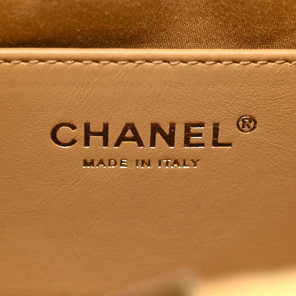 Suede Quilted Mini Chanel 25 Handbag Beige