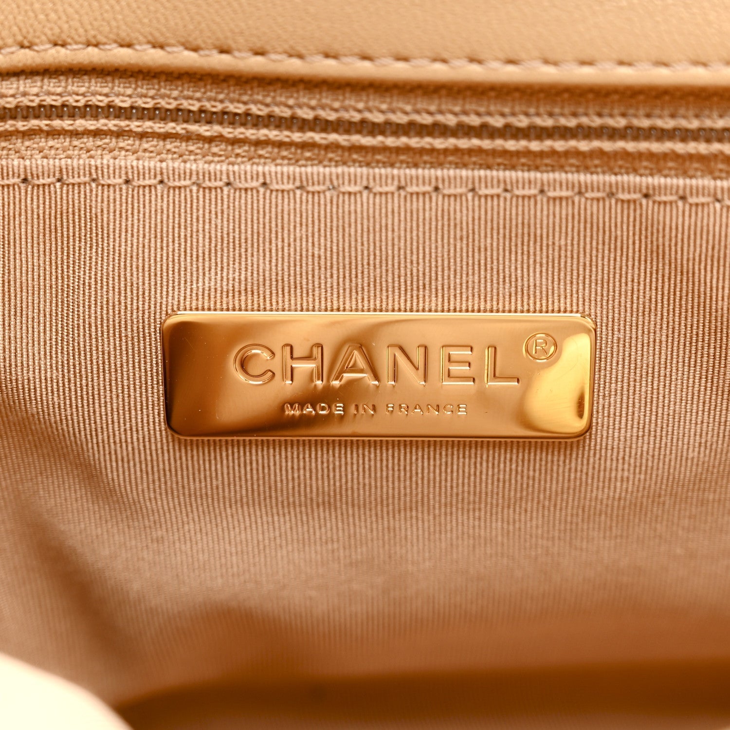 Goatskin Quilted Medium Chanel 19 Flap Dark Beige