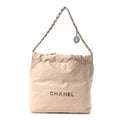Shiny Calfskin Quilted Small Chanel 22 Ecru