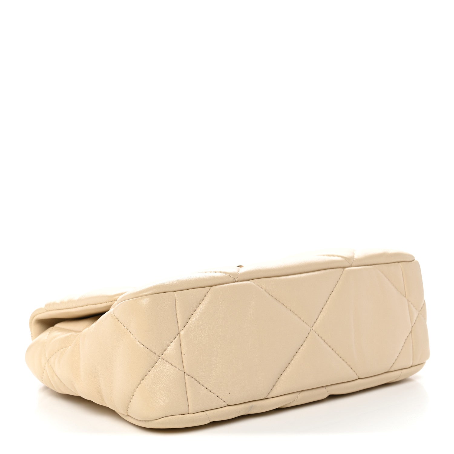 Lambskin Quilted Medium Chanel 19 Flap Beige