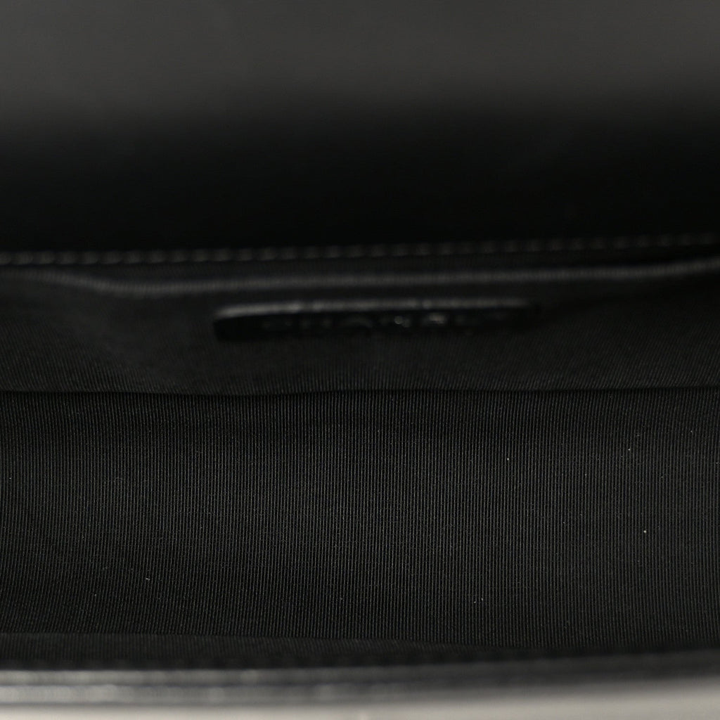 Calfskin Quilted Medium Boy Flap Black