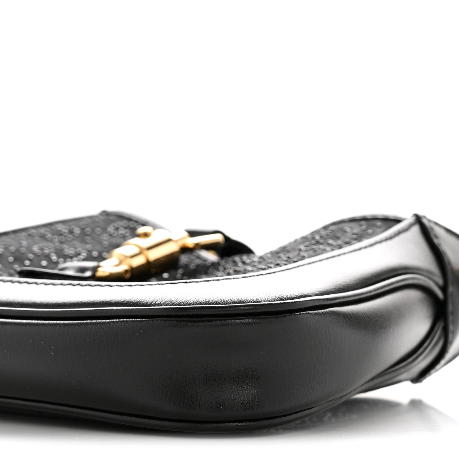 New Canvas Charisma Calfskin Crystal GG Monogram Mini Jackie 1961 Hobo Black