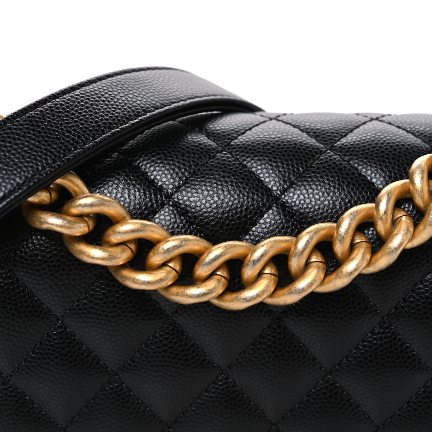 Caviar Quilted Small Boy Flap Black