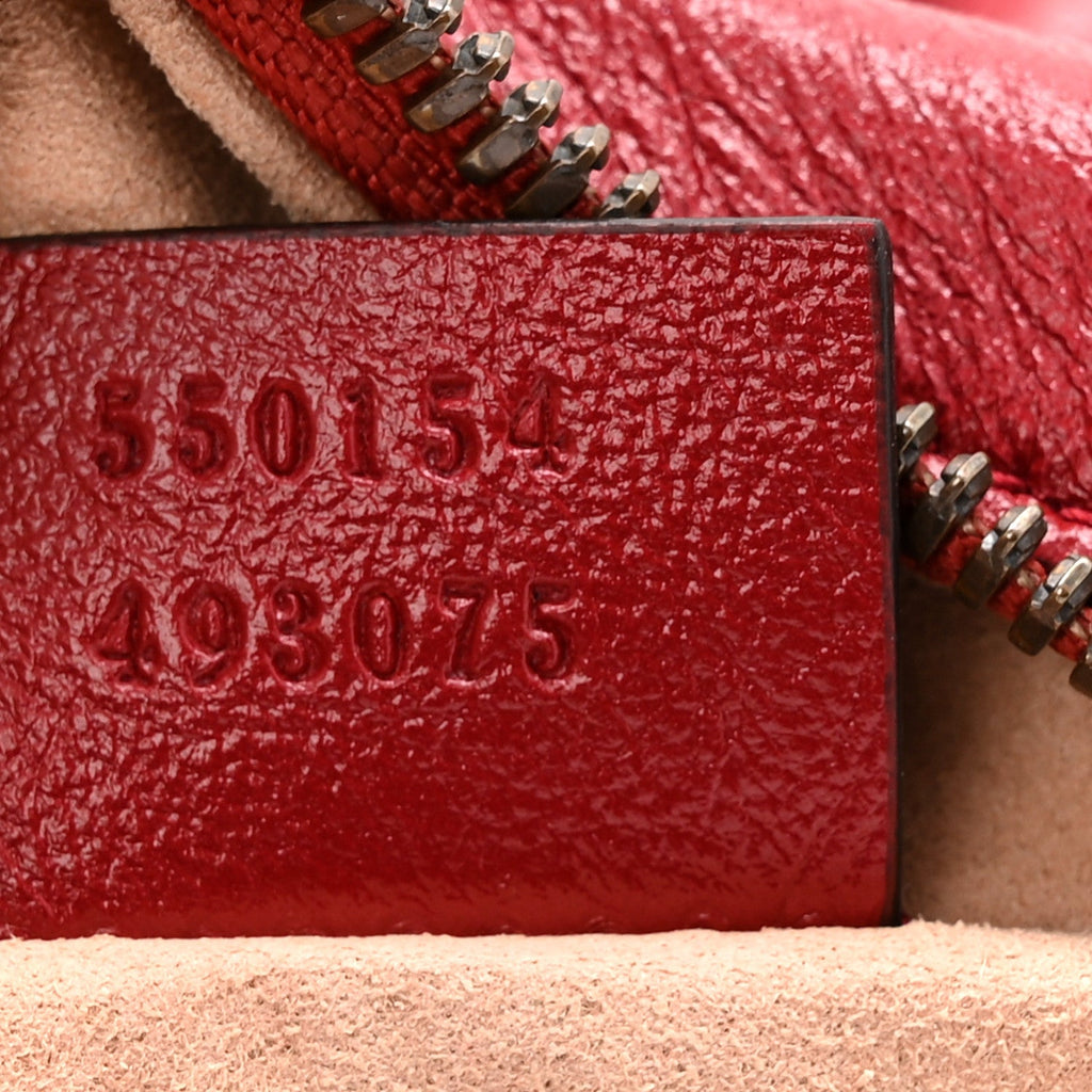 Glazed Calfskin Matelasse Heart Mini GG Marmont Round Shoulder Bag Romantic Cerise