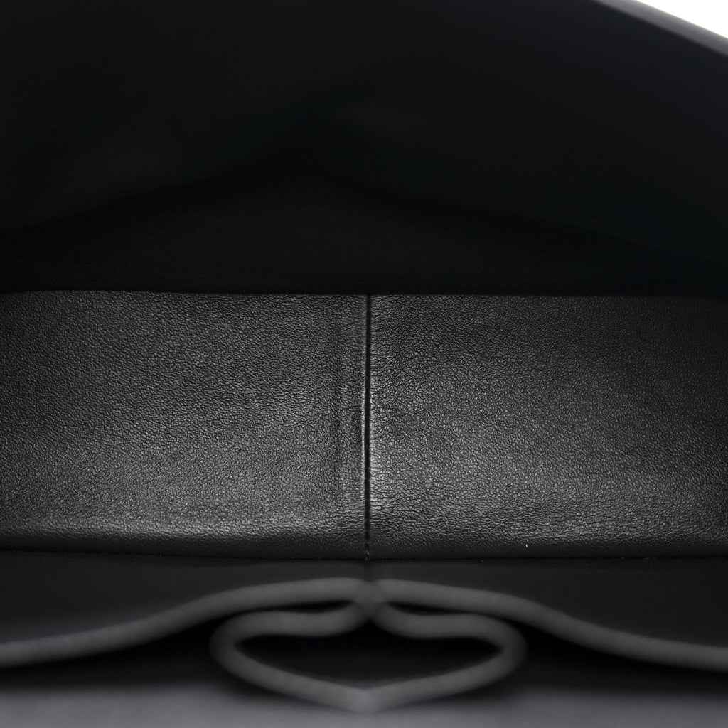 Patent Quilted Jumbo Double Flap Black
