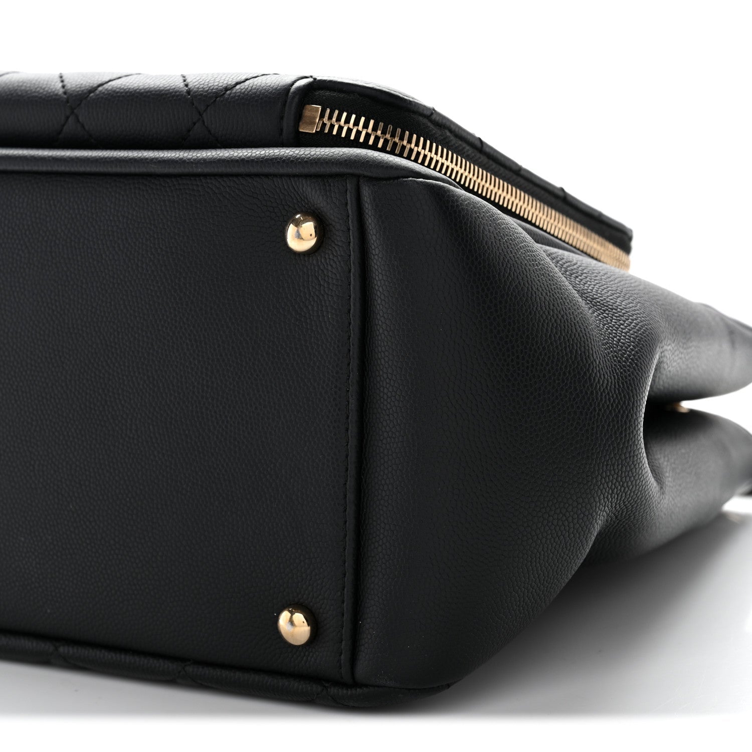 Caviar Quilted Small Business Affinity Shopping Bag Black