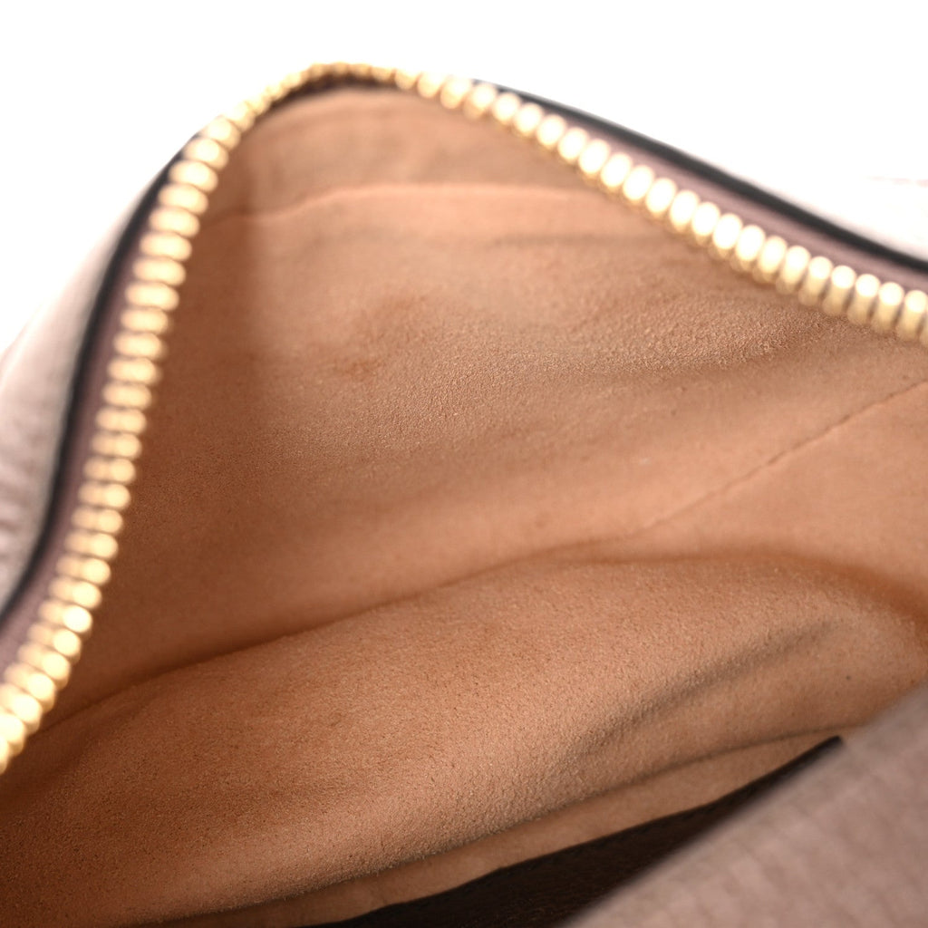 GG Supreme Monogram Textured Calfskin Web Mini Ophidia Half Moon Hobo Beige Ebony New Acero