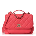 Caviar Quilted Small Business Affinity Flap Dark Pink