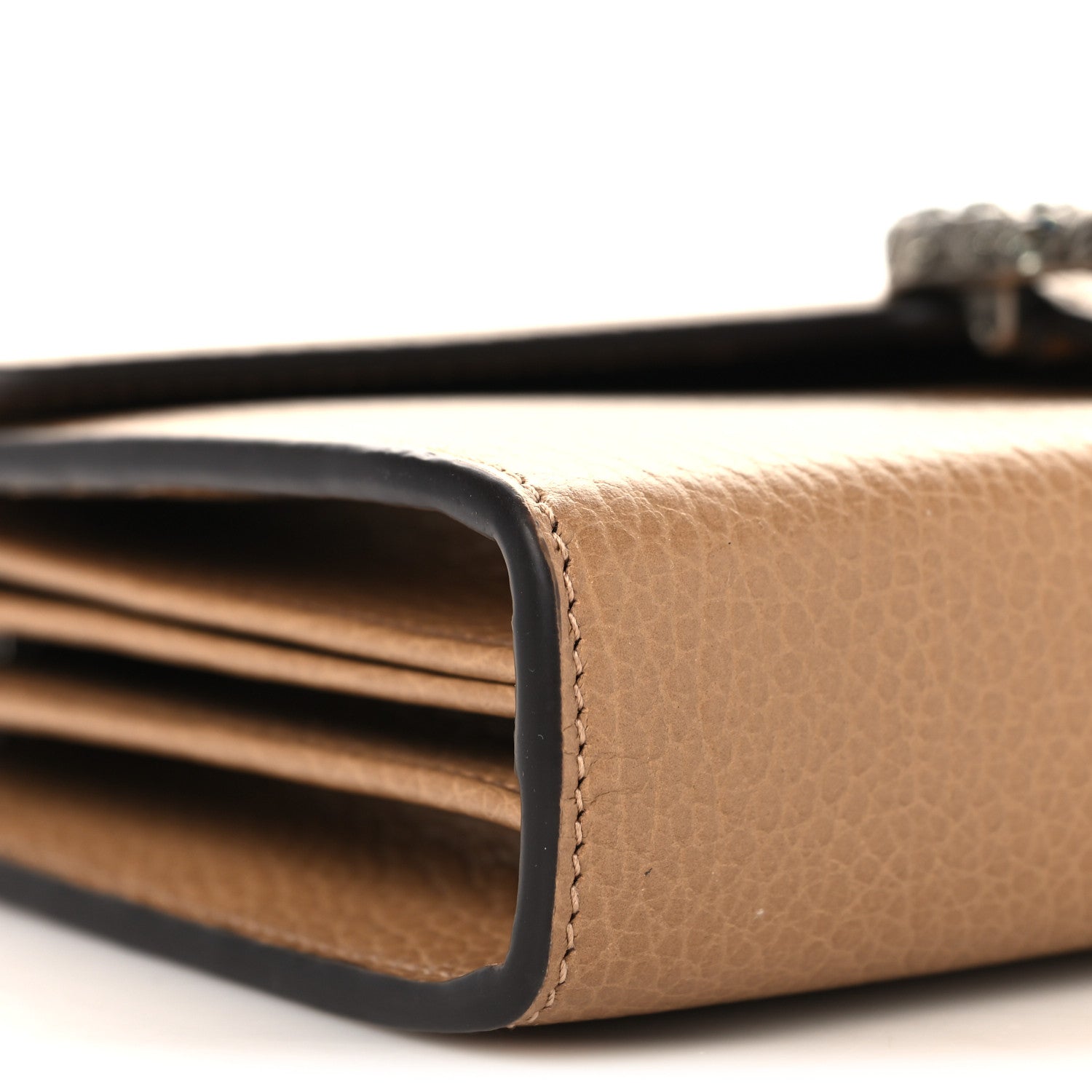 Dollar Calfskin Crystal Mini Dionysus Chain Wallet Natural Tan Black Diamond