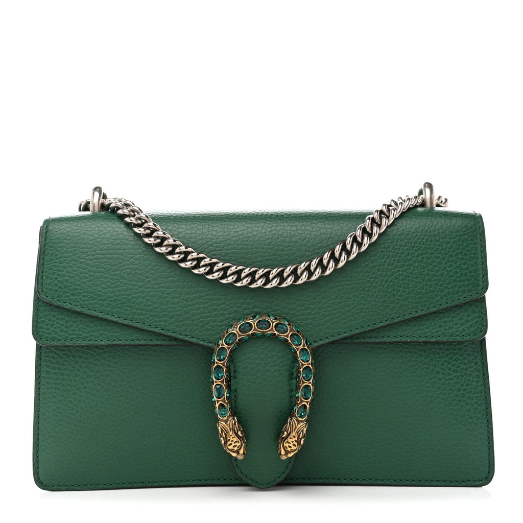 Dollar Calfskin Crystal Small Dionysus Shoulder Bag Emerald