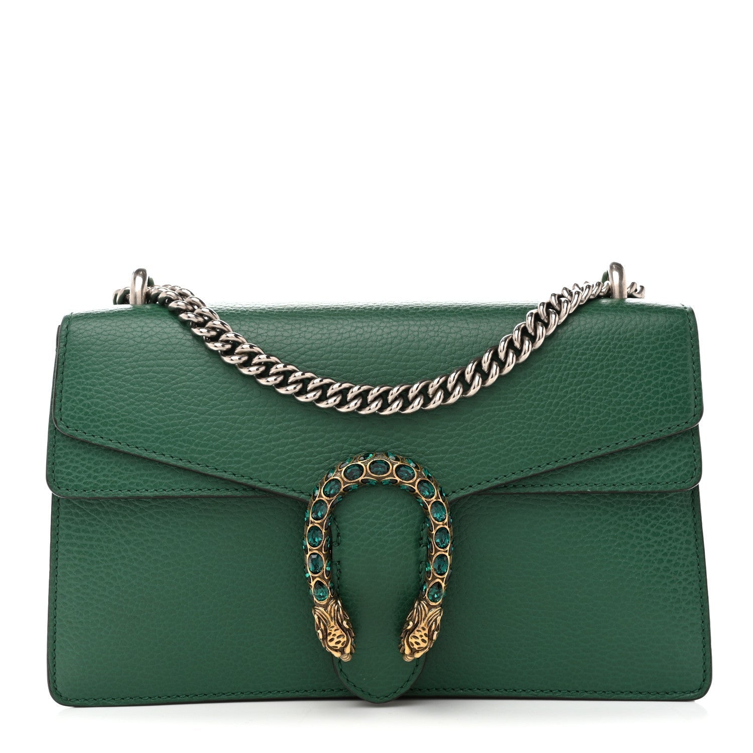 Dollar Calfskin Crystal Small Dionysus Shoulder Bag Emerald