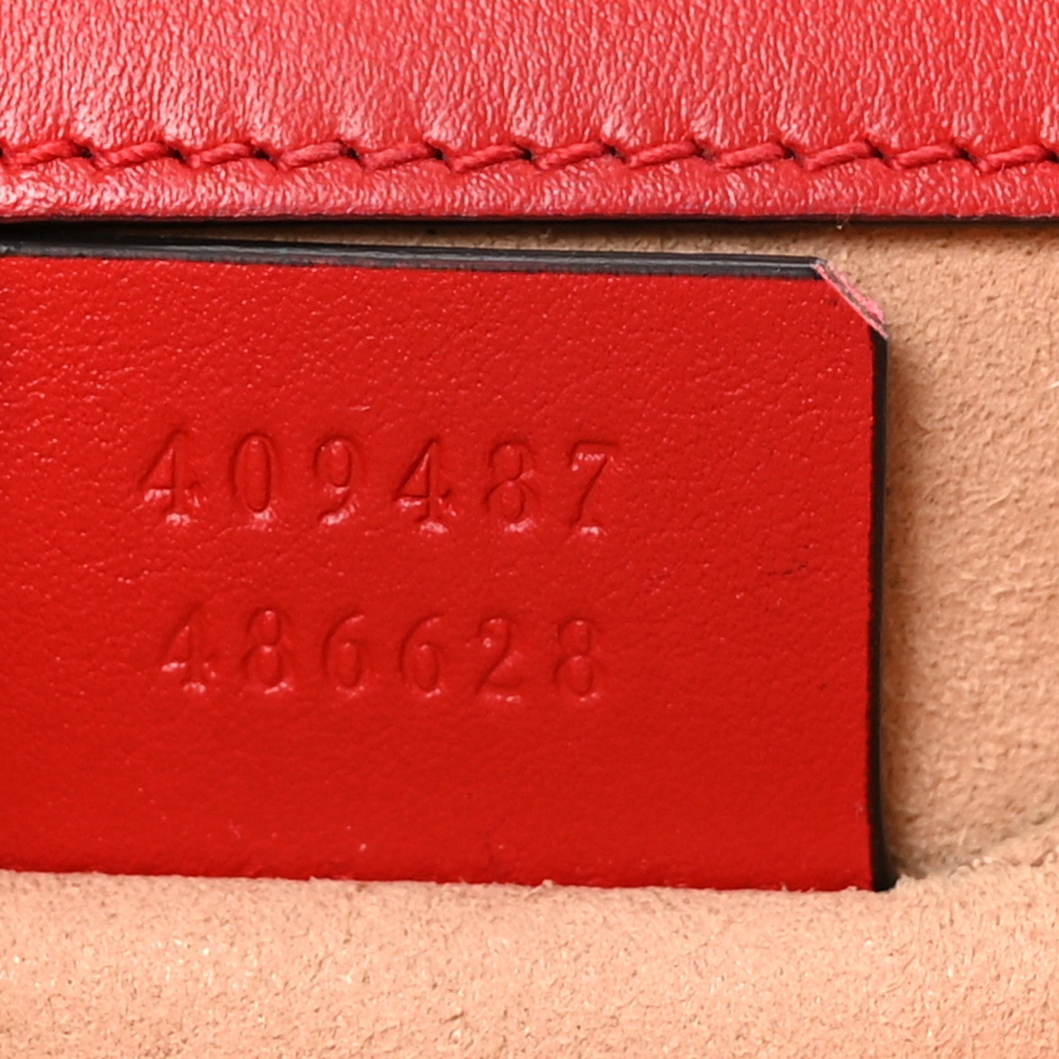 GG Supreme Monogram Apple Small Padlock Shoulder Bag Beige Multicolor Lobster Red
