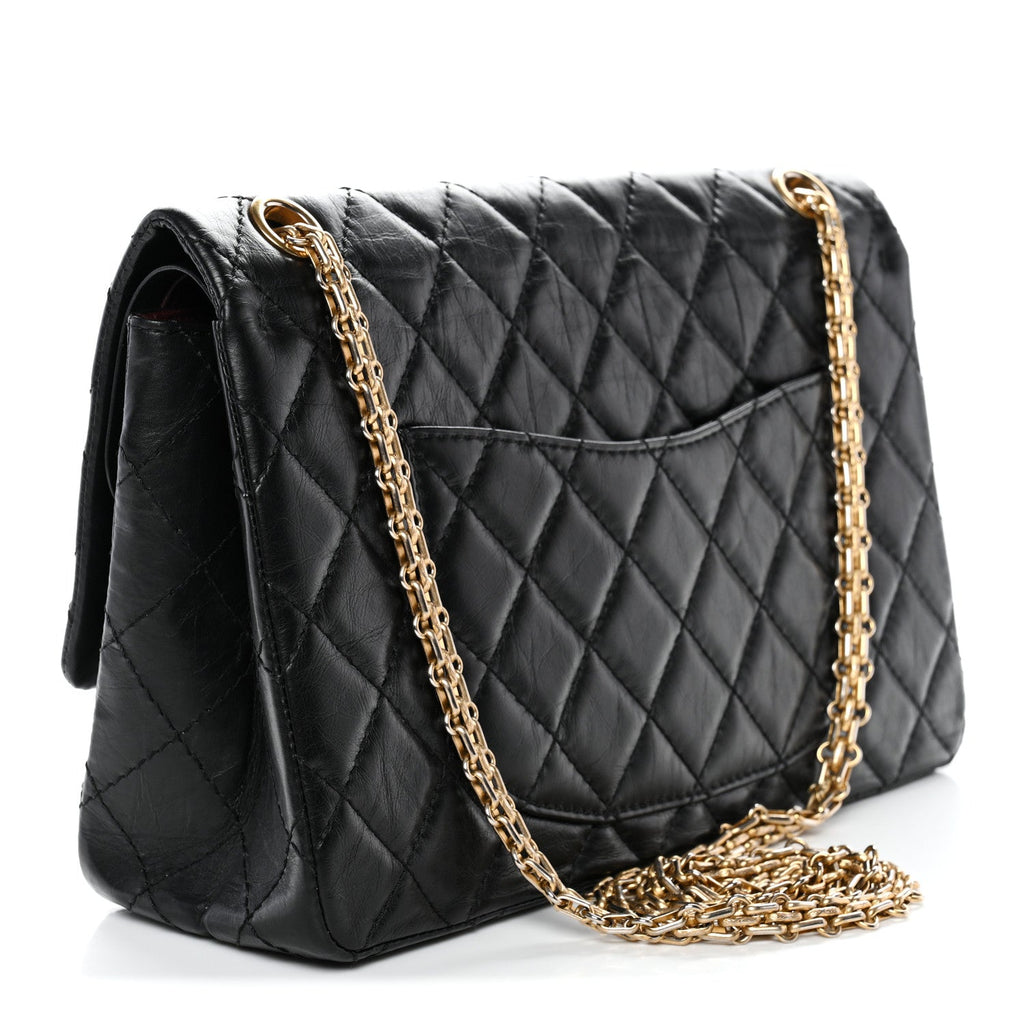 Aged Calfskin Quilted 2.55 Reissue 226 Flap Black