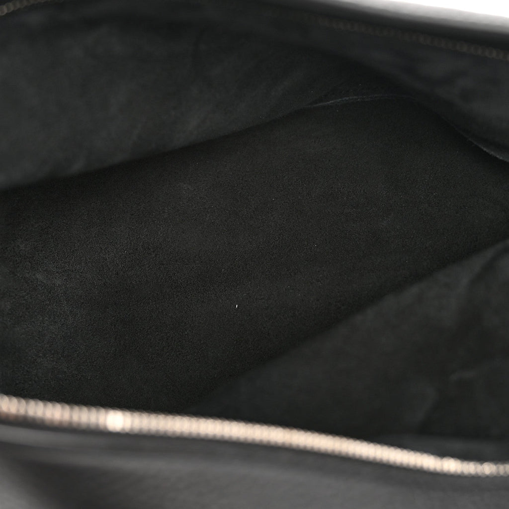 Grained Calfskin Large Slouchy Banana Bag Black