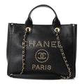 Caviar Small Studded Deauville Tote Black
