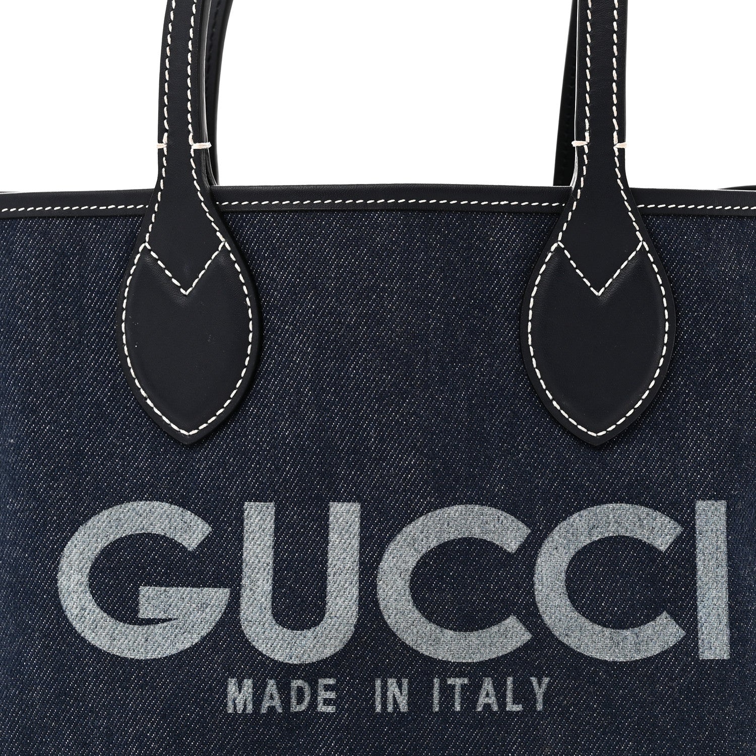 GG Supreme Monogram Denim Small Totissima Reversible Tote Beige Blue