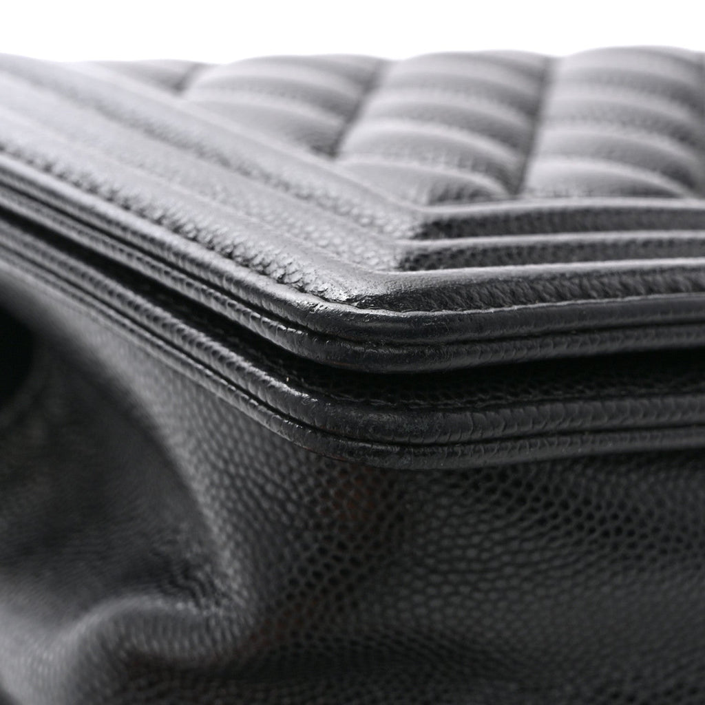Caviar Quilted Small Boy Flap Black